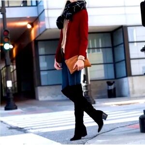 Aldo Womens Black Real Suede Over The Knee Ryder BootsSize 7 Pointed Toe